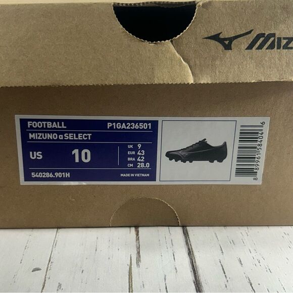 Mizuno Alpha Select FG Soccer Cleats Black Men's Size 10 - Picture 9 of 10